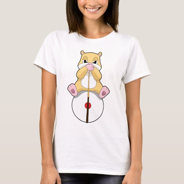 Hamster Billiards Cue Sports T-Shirt (Front)