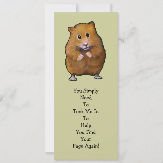 HAMSTER BOOK MARK: "Tuck Me In" (Front)