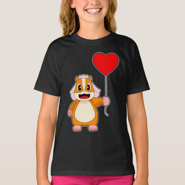 Hamster Bride Heart Wedding T-Shirt (Front)