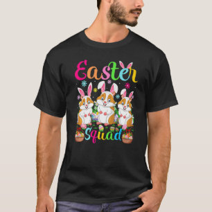 Hamster Bunny Ear Funny Easter Squad Hamster Happy T-Shirt