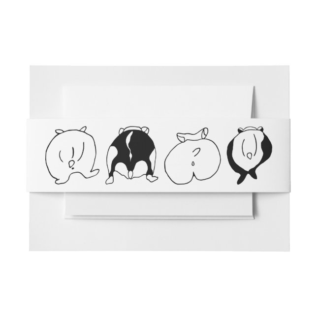 Hamster Butts Invitation Belly Band (Front Example)