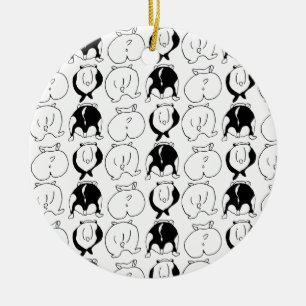 Hamster Butts Pattern Ceramic Ornament