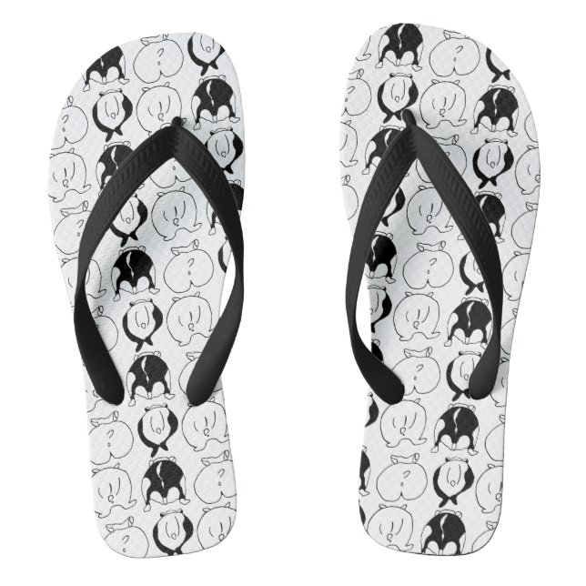Hamster Butts Pattern Flip Flops (Footbed)