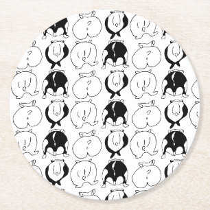 Hamster Butts Pattern Round Paper Coaster