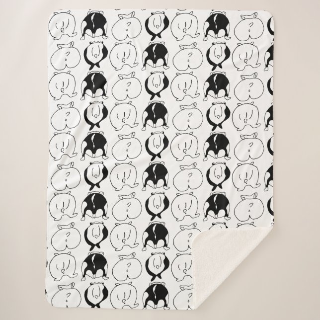 Hamster Butts Pattern Sherpa Blanket (Front)