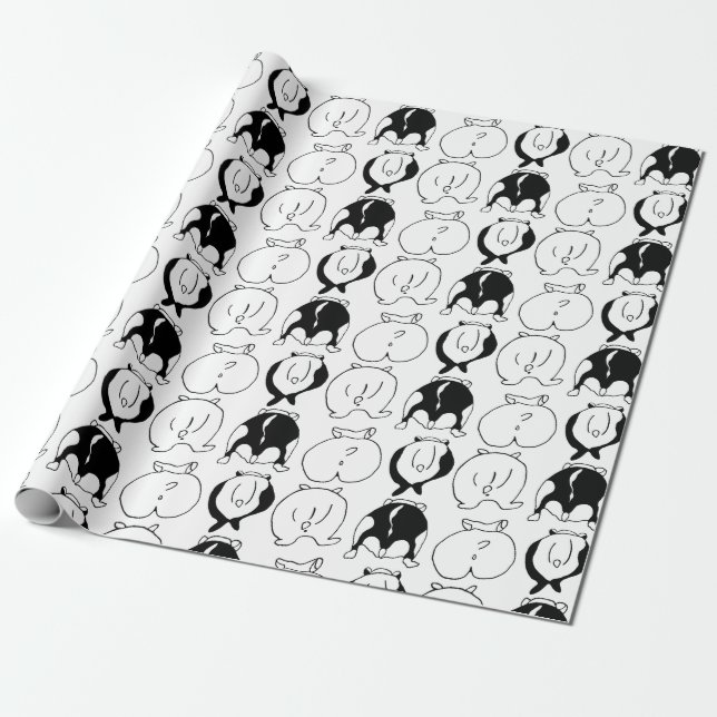 Hamster Butts Pattern Wrapping Paper (Unrolled)