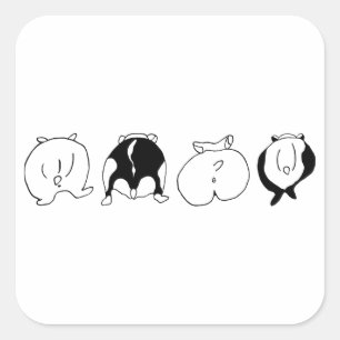 Hamster Butts Square Sticker