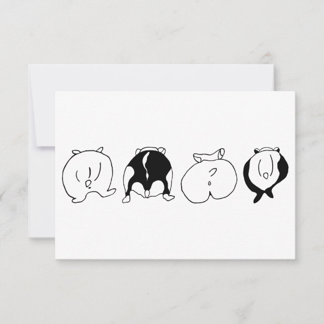Hamster Butts Thank You Card (Front)