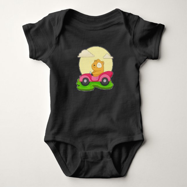 Hamster Car Baby Bodysuit (Front)