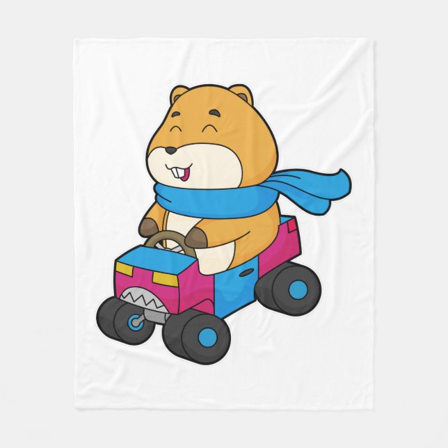 Hamster Car Fleece Blanket (Front)