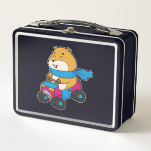 Hamster Car Metal Lunch Box