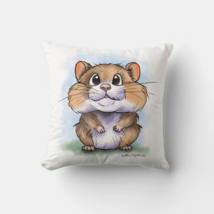 Hamster Cartoon Throw Pillow