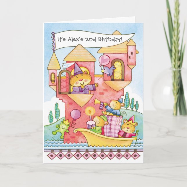 Hamster castle scene customizable invitations (Front)