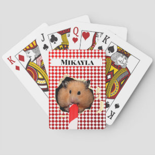 Hamster Chews Hole in Playing Cards