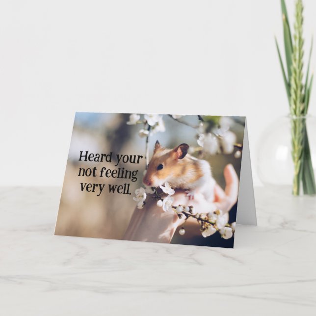 Hamster Child's Get Well Card (Front)
