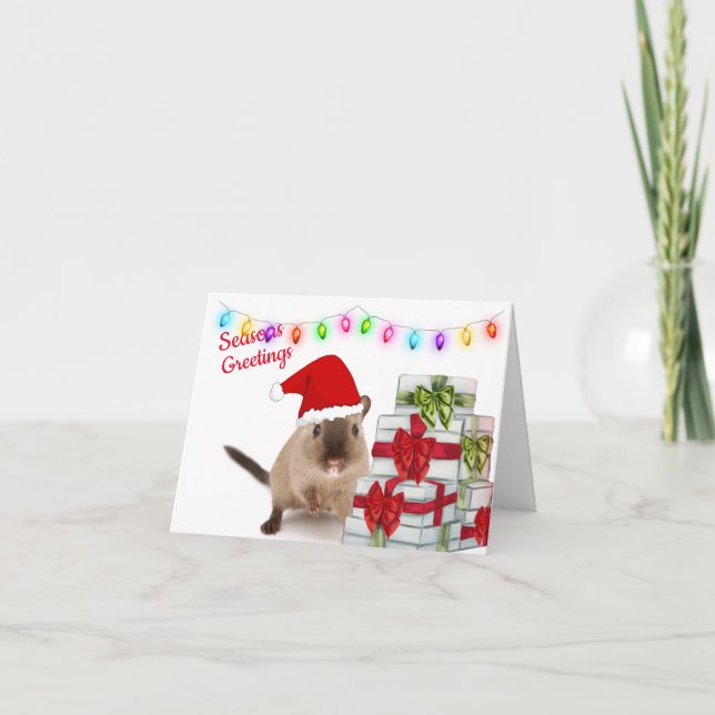Hamster Christmas Greeting Card (Front)