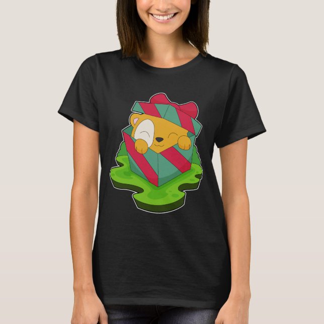 Hamster Christmas Package T-Shirt (Front)