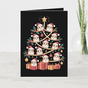 Hamster Christmas Tree Santa Hat Holiday Pet Lover Card