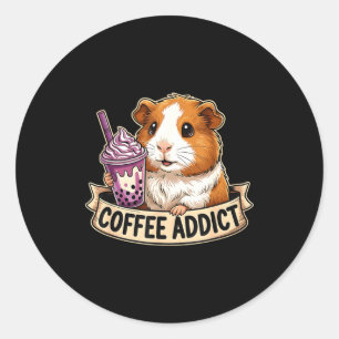 Hamster Coffee Addict Cute Rodent Boba Tea Gift Classic Round Sticker
