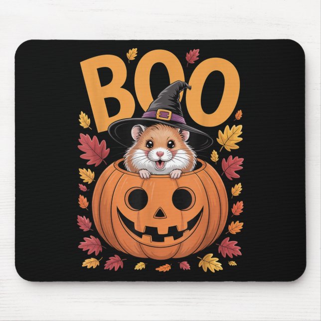 Hamster Costume On Pumpkin Halloween Hamster  Mouse Pad (Front)