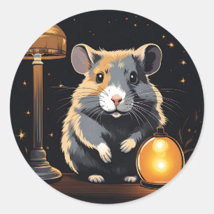 Hamster Cozy Ambiance Classic Round Sticker