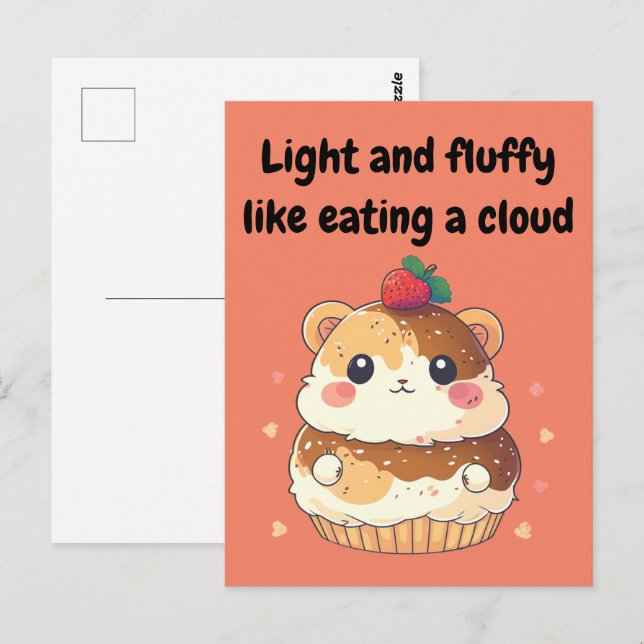Hamster Cream Puff - Light and Fluffy Postcard (Front/Back)