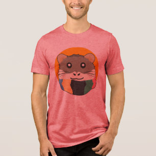 Hamster 🐹 Cute animal with colourful striped scar Tri-Blend Shirt