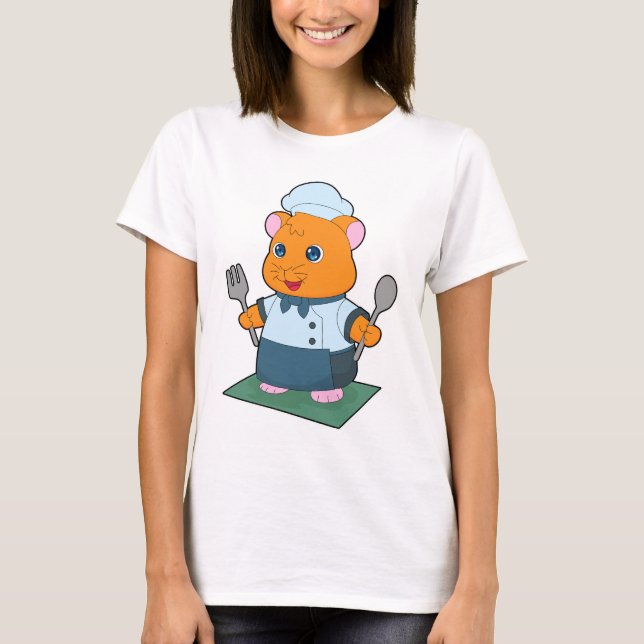 Hamster Cutlery Cooking Kitchen T-Shirt (Front)