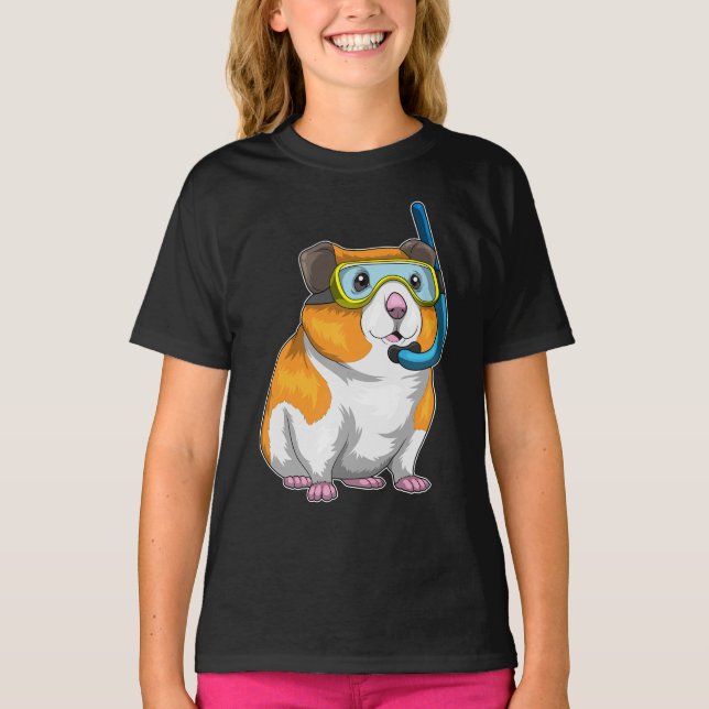 Hamster Diver Snorkel Diving T-Shirt (Front)