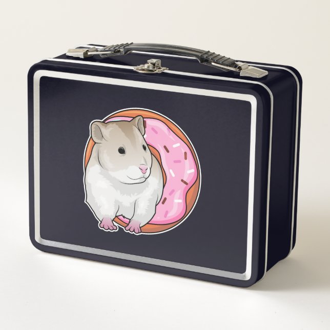 Hamster Donut Metal Lunch Box (Front)