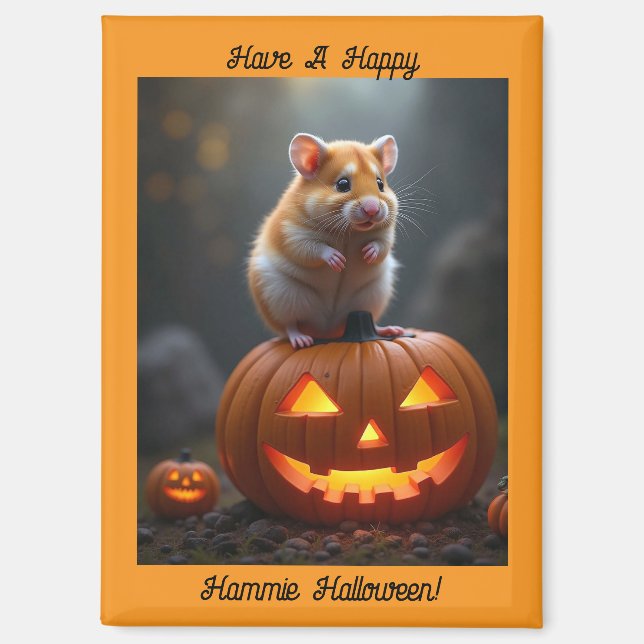Hamster Et Aimant D'Halloween Citrouille (Recto)