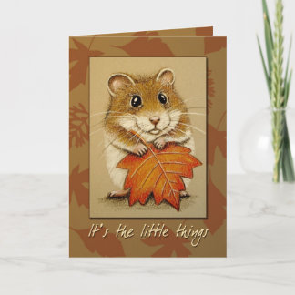 Hamster et feuille d'automne - carte de