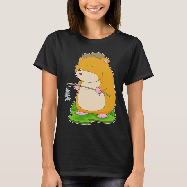 Hamster Fisher Fishing rod Fishing T-Shirt (Front)