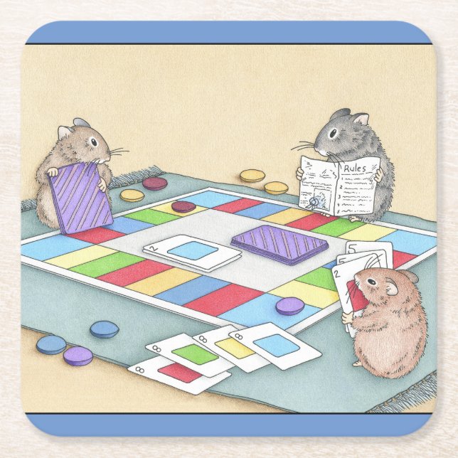 Hamster Games Square Paper Coaster (Front)