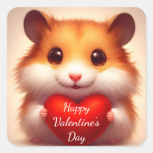 Hamster Happy Valentine's Day Sticker