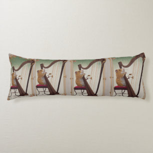 Hamster Harpist – Elegant Musical Illustration Body Pillow