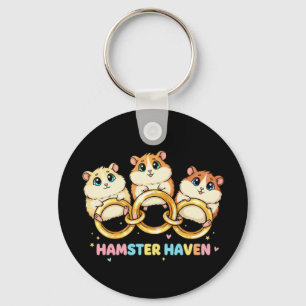 Hamster Haven Cute Ring Design Keychain