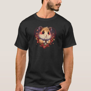 Hamster Holding Heart Design Hamster Valentines Da T-Shirt