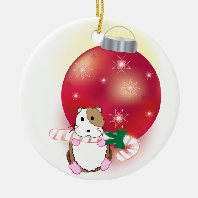 Hamster Holidays Ceramic Ornament (Front)