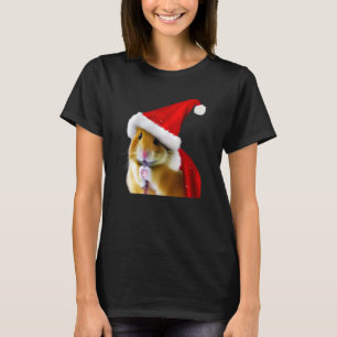 Hamster in Christmas Costume Santa Pet Holiday De T-Shirt
