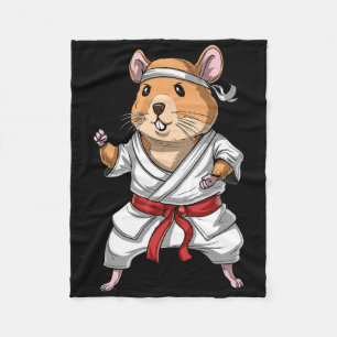 Hamster Karate Ninja Jiu-jitsu Judo Taekwondo Mart Fleece Blanket