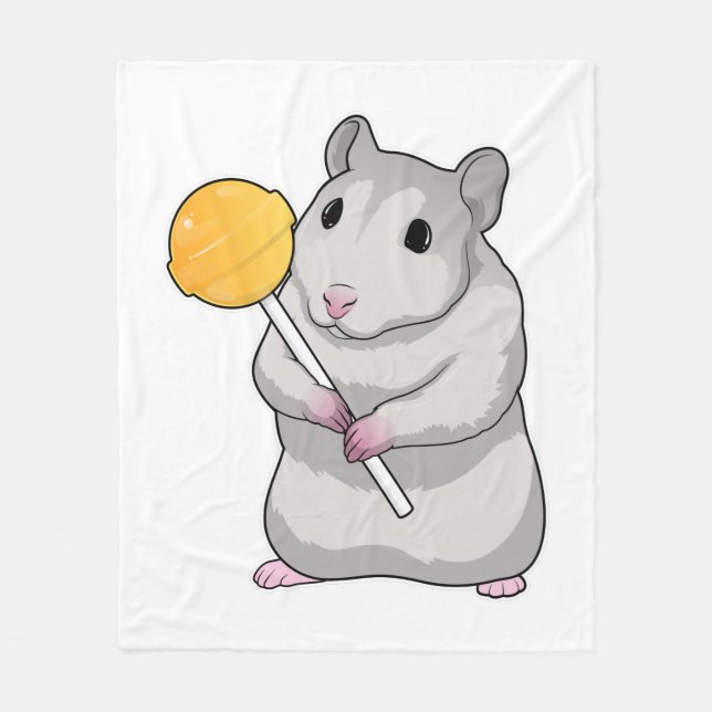 Hamster Lollipop Fleece Blanket (Front)
