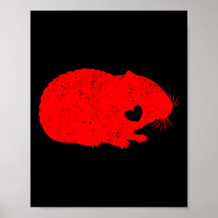 Hamster Lover Funny Heart Hamster Happy Valentines Poster