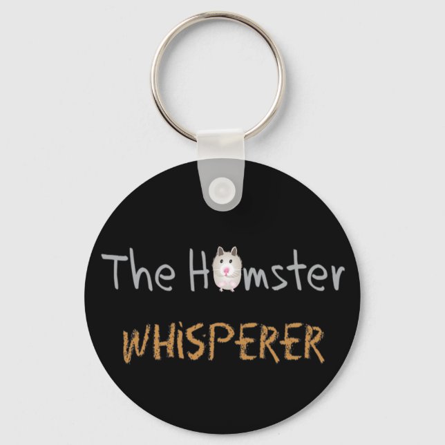 Hamster Lover Gifts "The Hamster Whisperer" Keychain (Front)