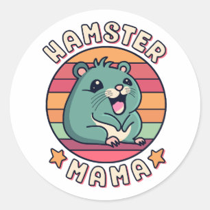 Hamster Mama Cute Kawaii Rodent Mother Classic Round Sticker