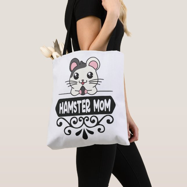 Hamster mom pet animal lovers cute tote bag (Close Up)