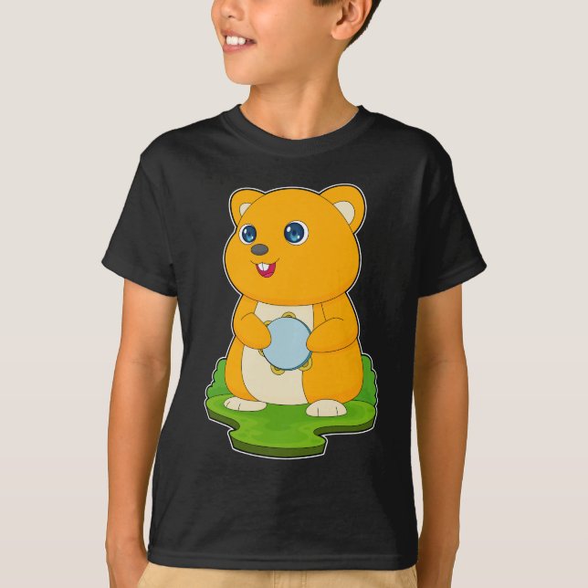 Hamster Musician Drum Music T-Shirt (Front)