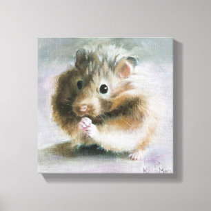 Hamster Oil Painting by Kate Marr Canvas Print