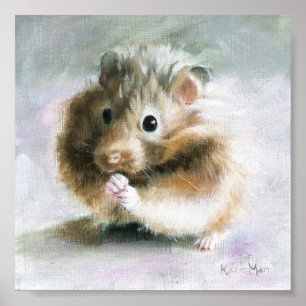 Hamster Oil Painting by Kate Marr Poster