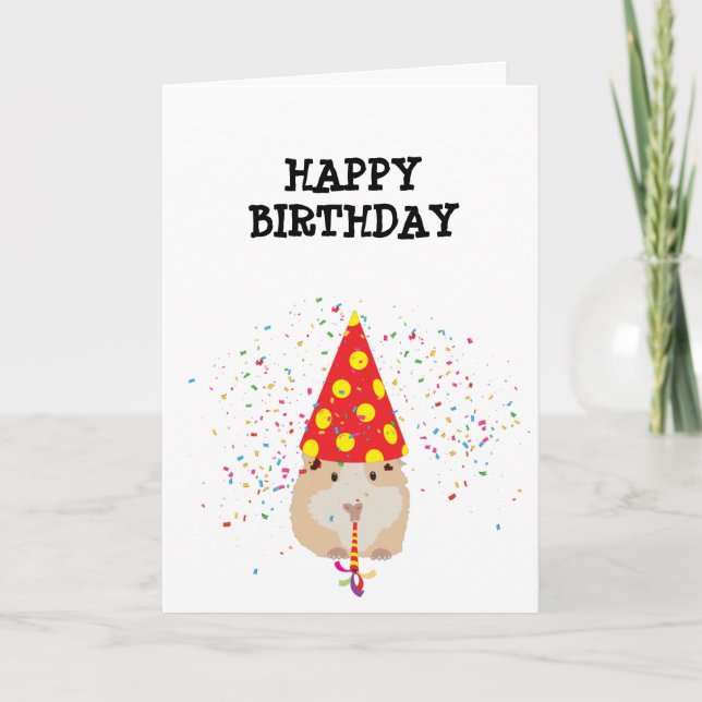 Hamster Party Animal Birthday Card (Front)